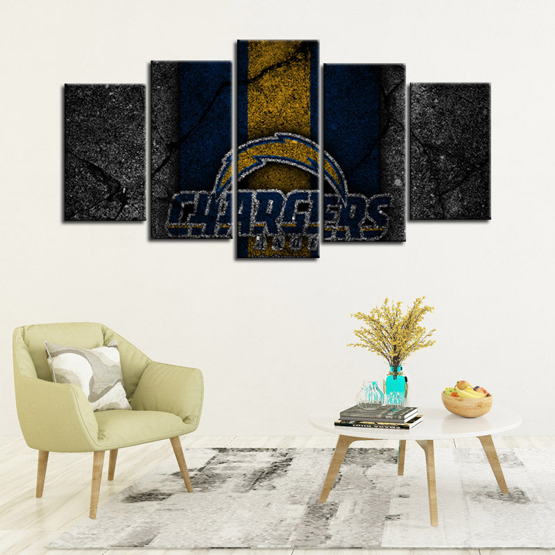 Los Angeles Chargers Rock Style Wall Canvas