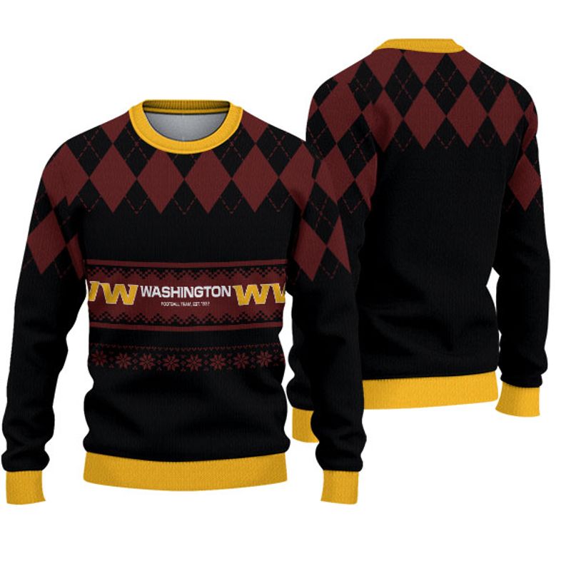 Washington Football Team Diamond Pattern Christmas Sweatshirt