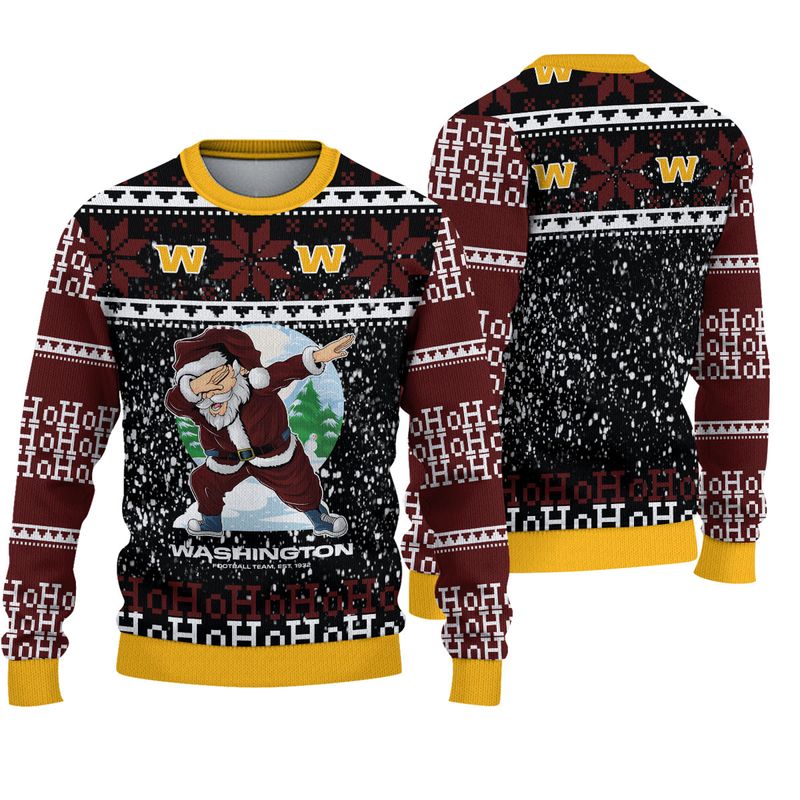 Washington Football Team Dabbing Santa Christmas Sweatshirt