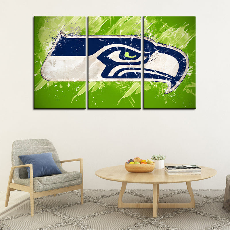 Seattle Seahawks Paint Splash Wall Canvas