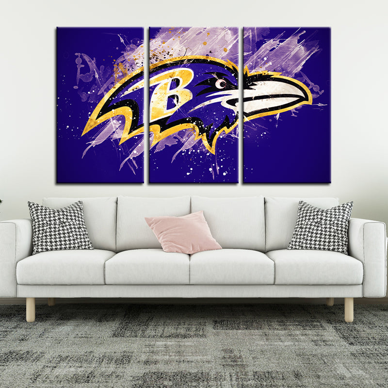 Baltimore Ravens Paint Splash Wall Canvas
