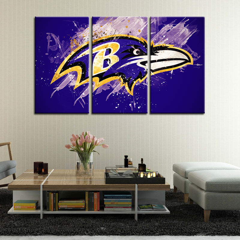 Baltimore Ravens Paint Splash Wall Canvas