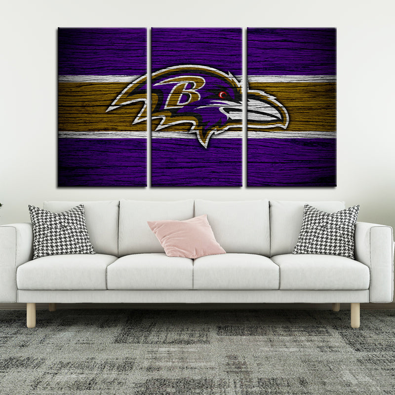 Baltimore Ravens Wooden Look Wall Canvas