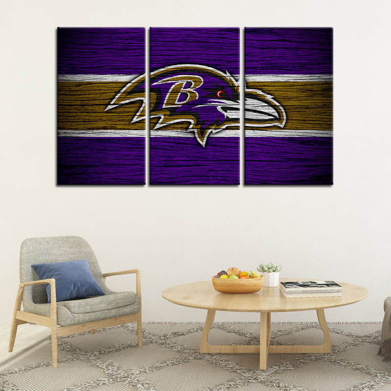 Baltimore Ravens Wooden Look Wall Canvas