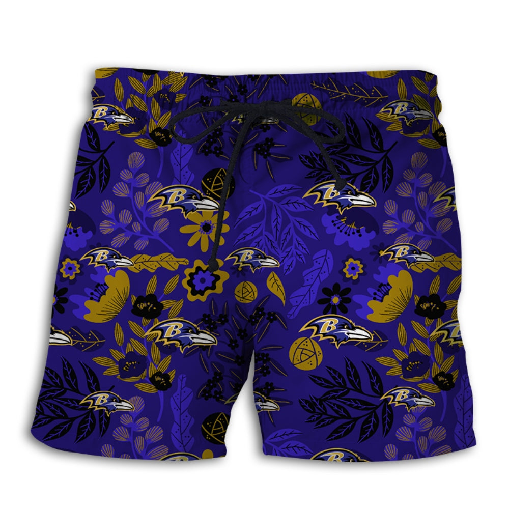 Baltimore Ravens Aloha Hawaiian Shorts