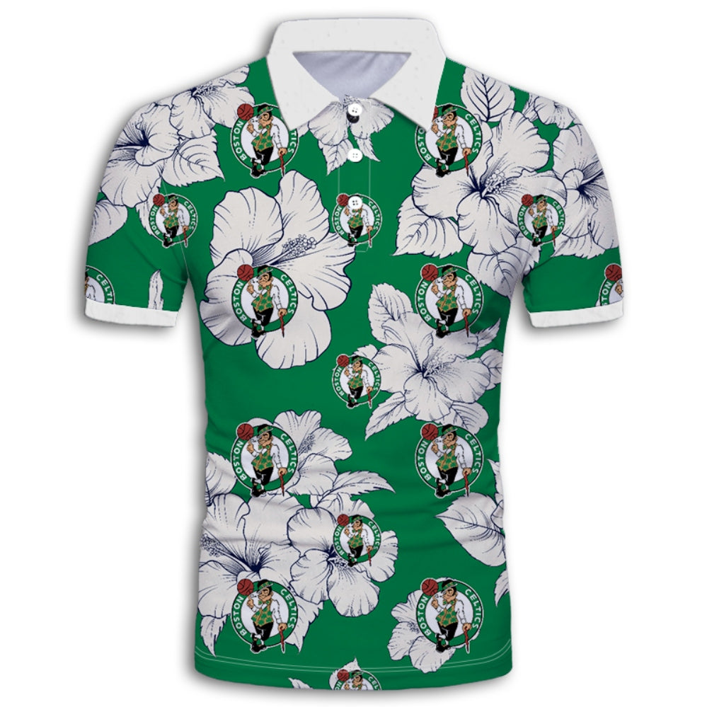 Boston Celtics Tropical Floral Polo Shirt