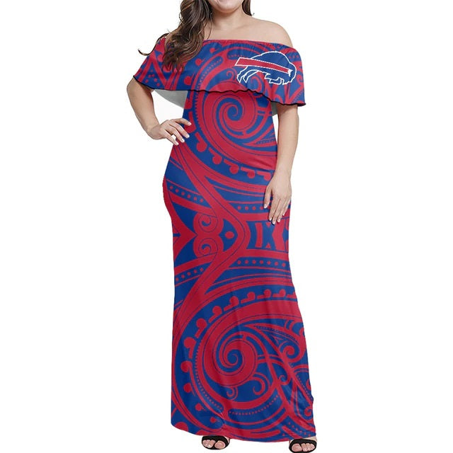 Buffalo Bills Women Elegant Aloha Maxi Dress