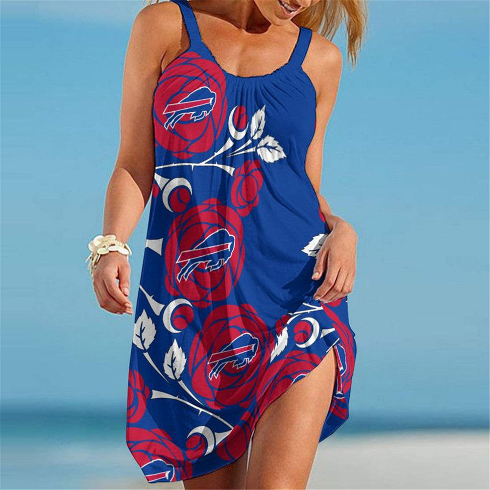 Buffalo Bills Women Floral Beach Dress