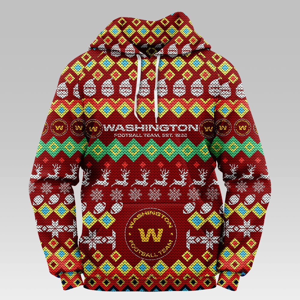 Washington Football Team Colorful Christmas Hoodie