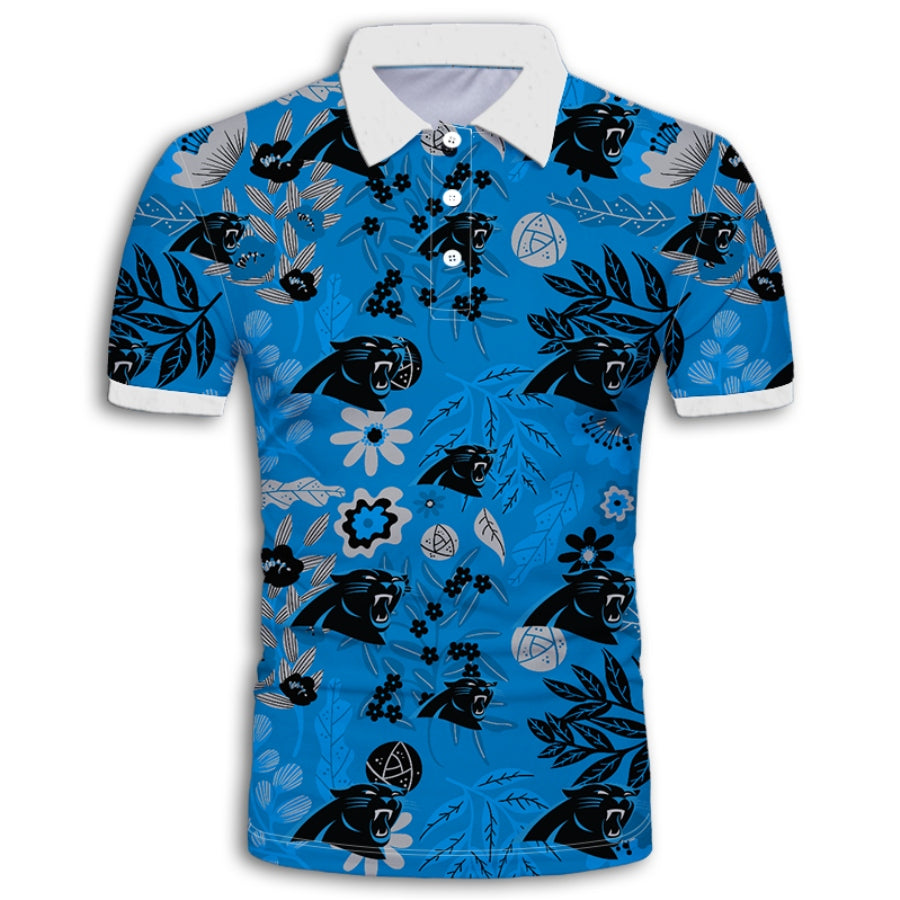 Carolina Panthers Aloha Hawaiian Polo Shirt