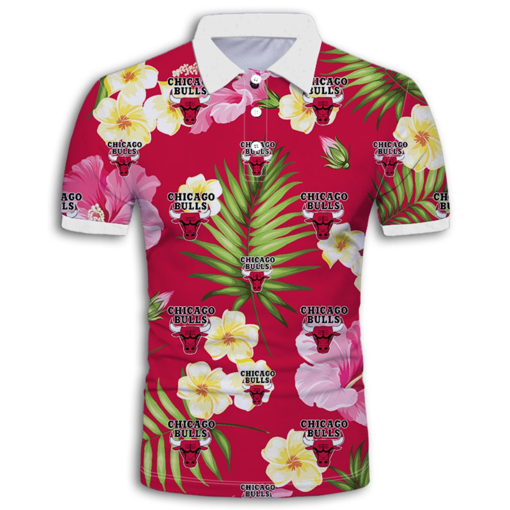 Chicago Bulls Summer Floral Polo Shirt