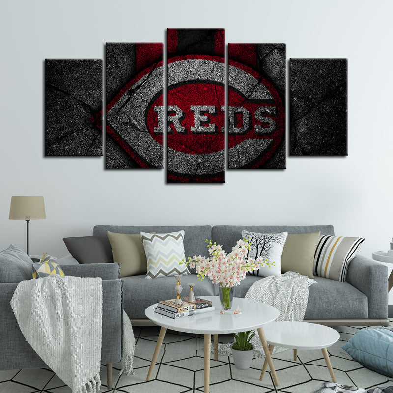 Cincinnati Reds Rock Style Wall Canvas