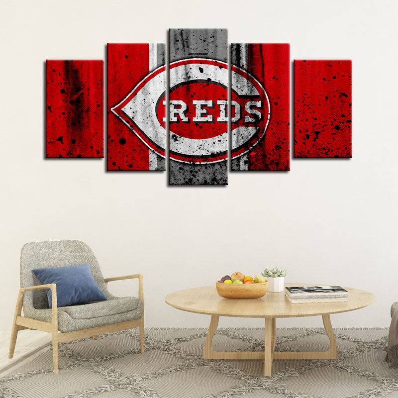 Cincinnati Reds Rough Look Wall Canvas