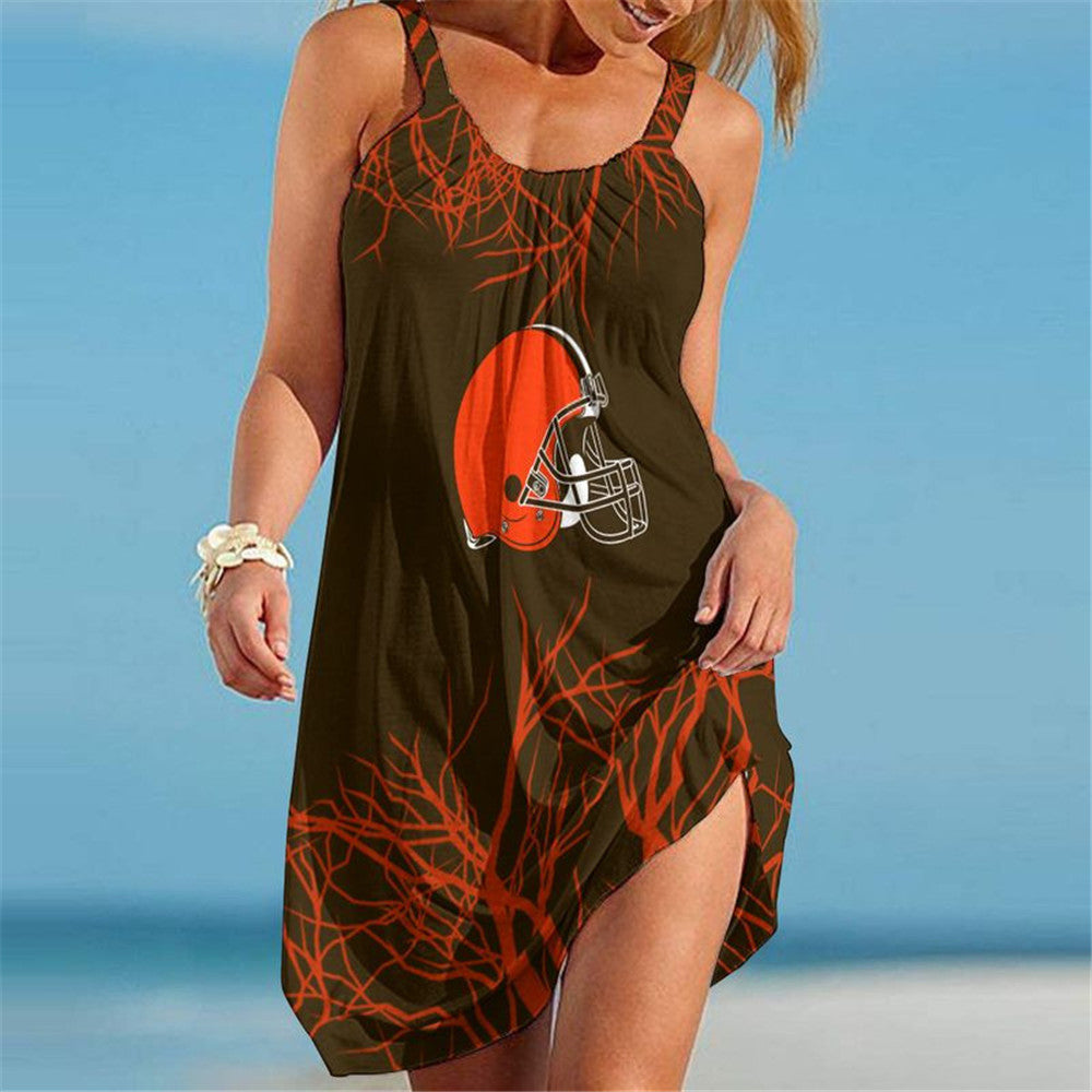 Cleveland Browns Women Casual Beach Dress