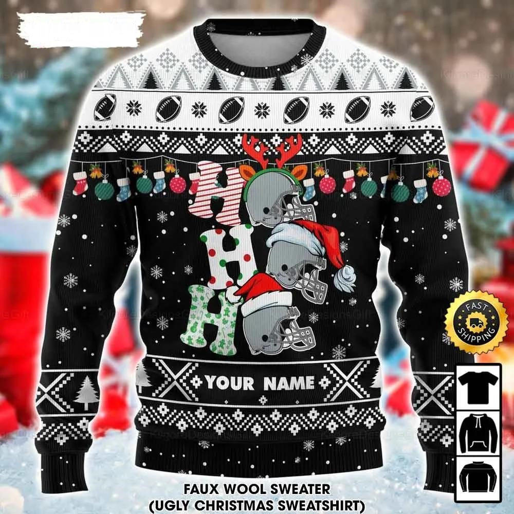 Las Vegas Raiders Ho Ho Ho Ugly Christmas Sweatshirt