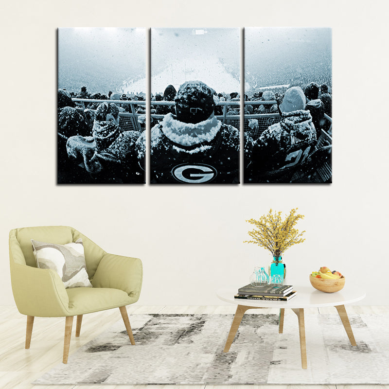 Green Bay Packers Snow Game Wall Canvas
