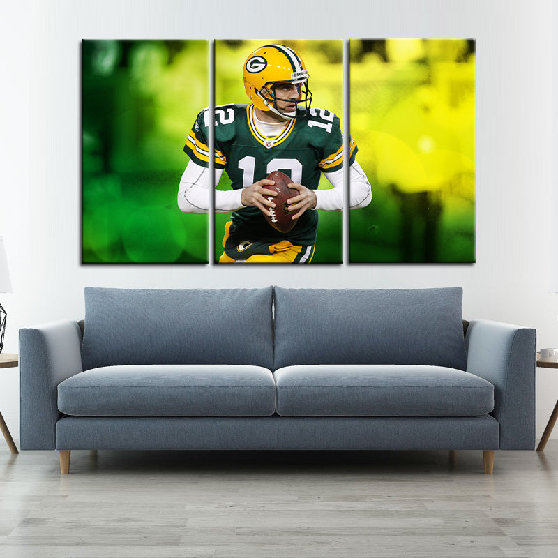 Aaron Rodgers Green Bay Packers Wall Canvas