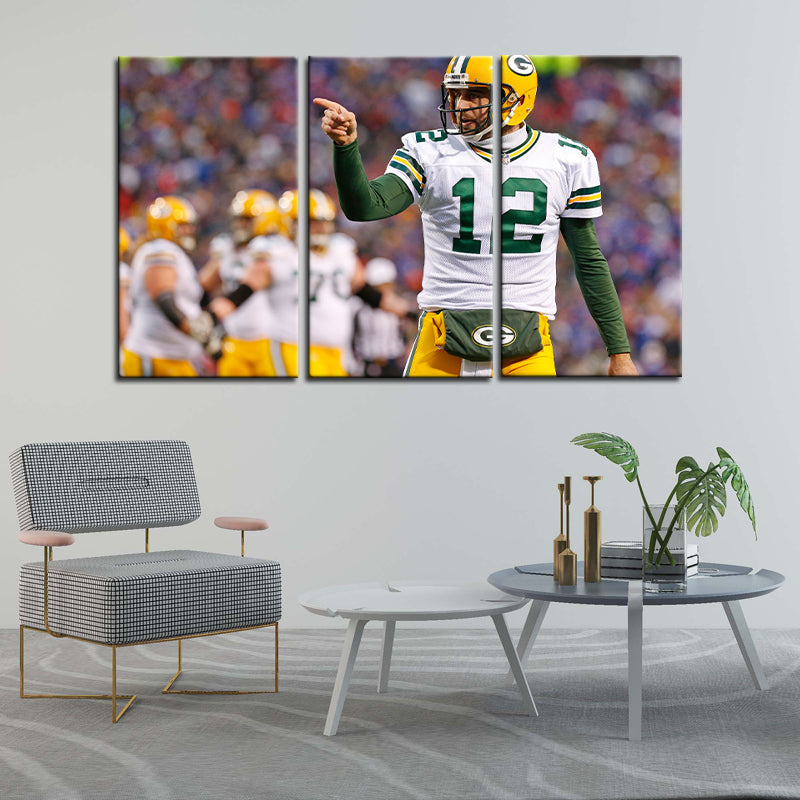 Aaron Rodgers Green Bay Packers Wall Canvas