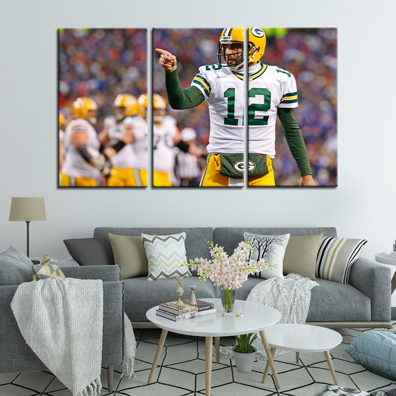 Aaron Rodgers Green Bay Packers Wall Canvas