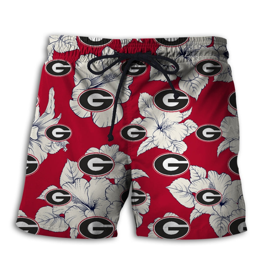 Georgia Bulldogs Tropical Floral Shorts