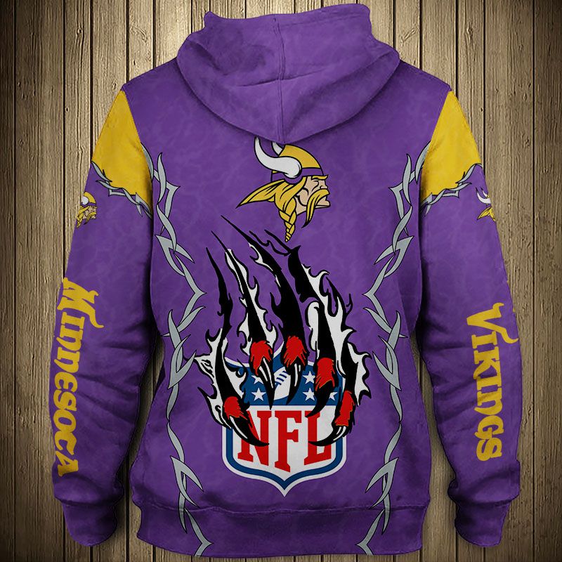 Minnesota Vikings Claw 3D Hoodie