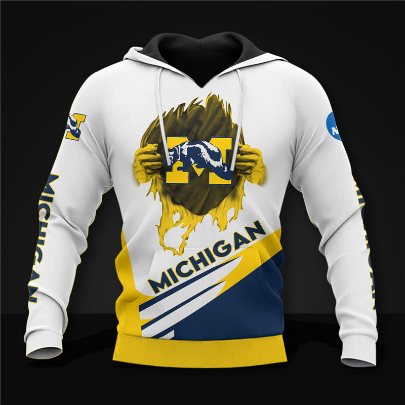 Michigan Wolverines Casual 3D Hoodie