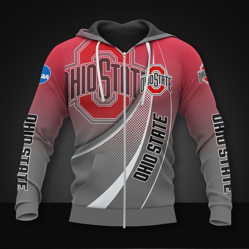 Ohio State Buckeyes Casual Zipper Hoodie