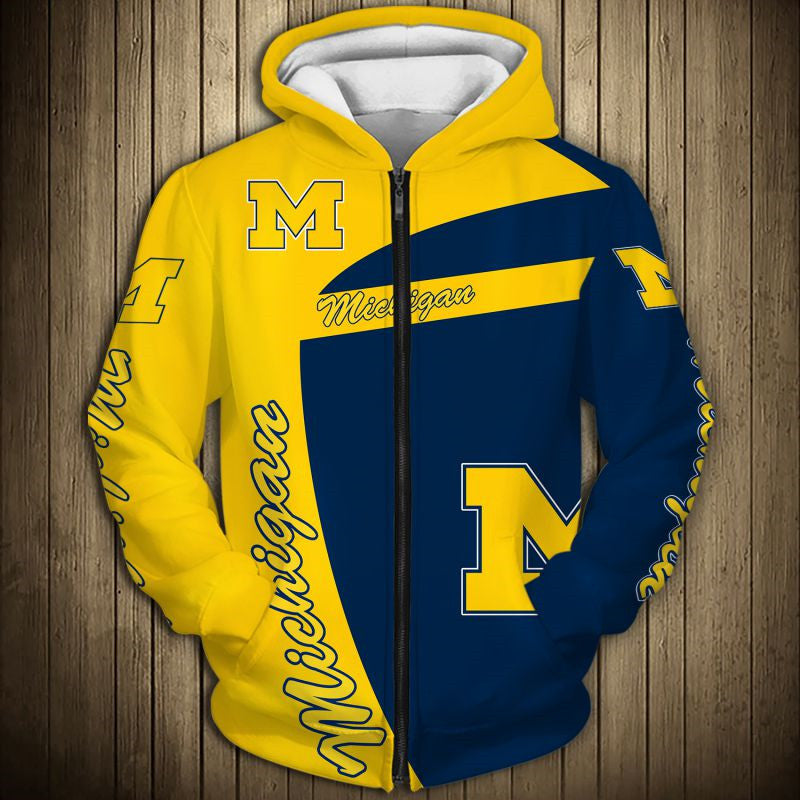 Michigan Wolverines Casual Zipper Hoodie