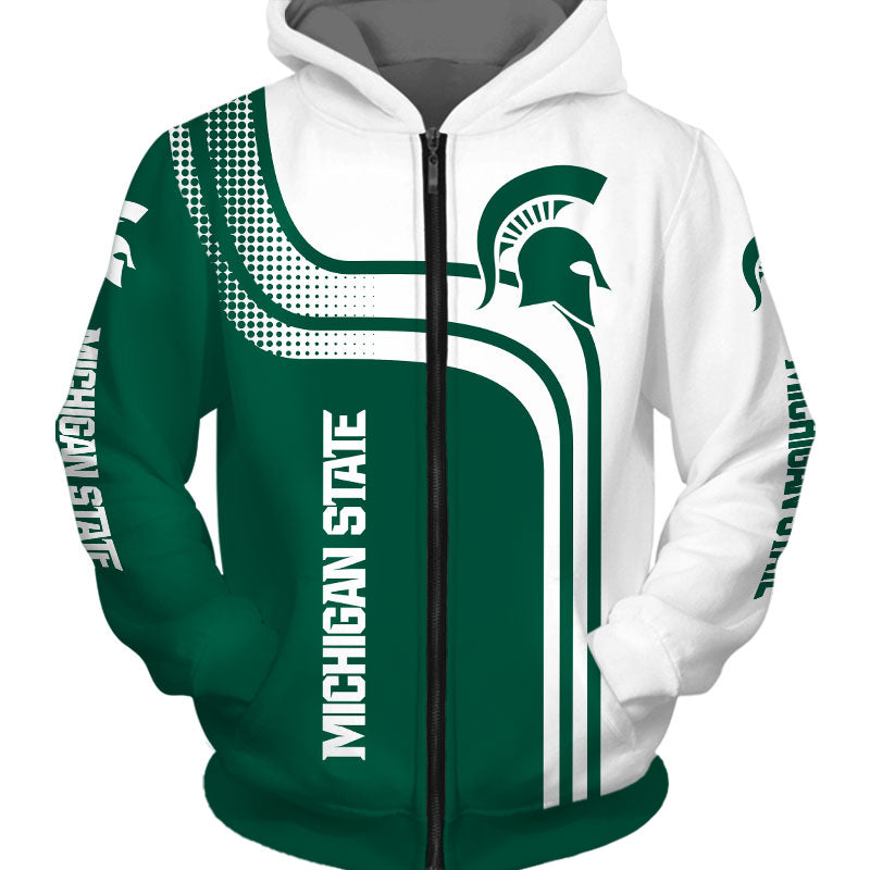 Michigan State Spartans Casual Zipper Hoodie