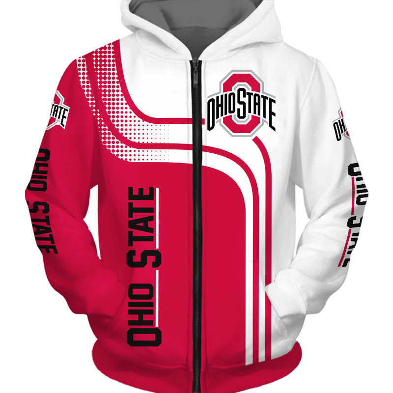 Ohio State Buckeyes Casual Zipper Hoodie