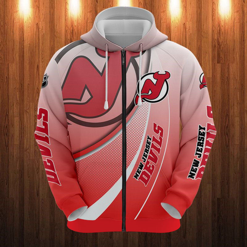 New Jersey Devils Casual Zipper Hoodie