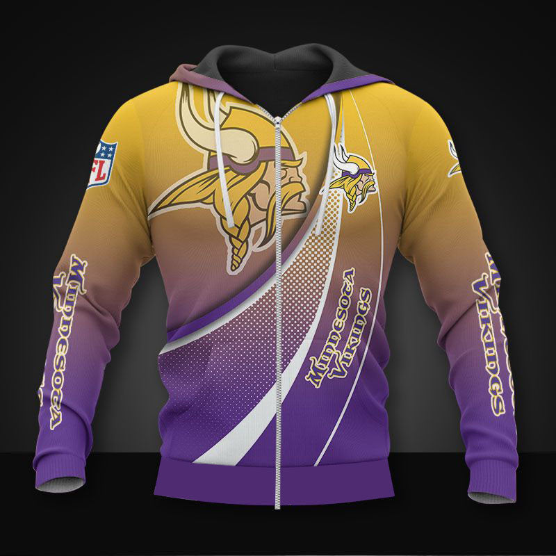 Minnesota Vikings Casual Zipper Hoodie