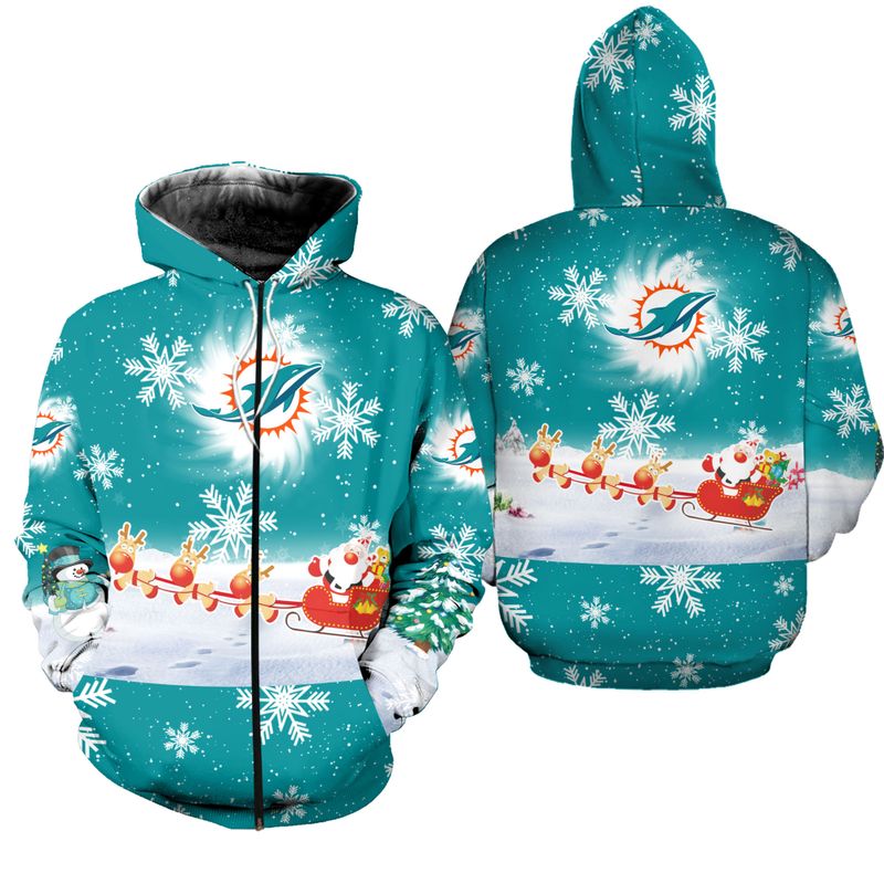 Miami Dolphins Cool Christmas Zipper Hoodie