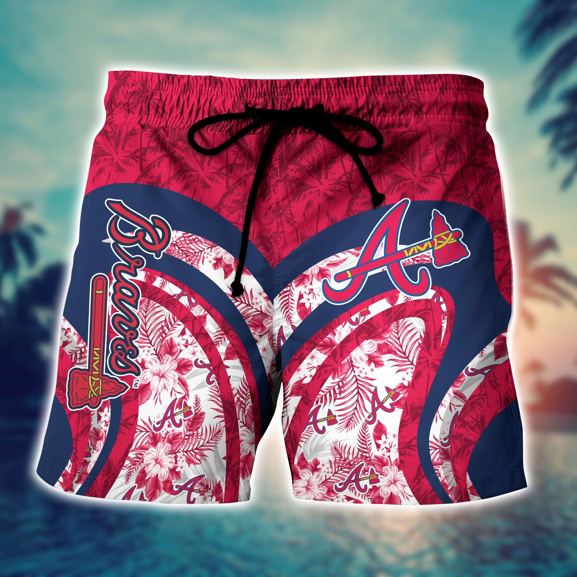 Atlanta Braves Floral Casual Shorts