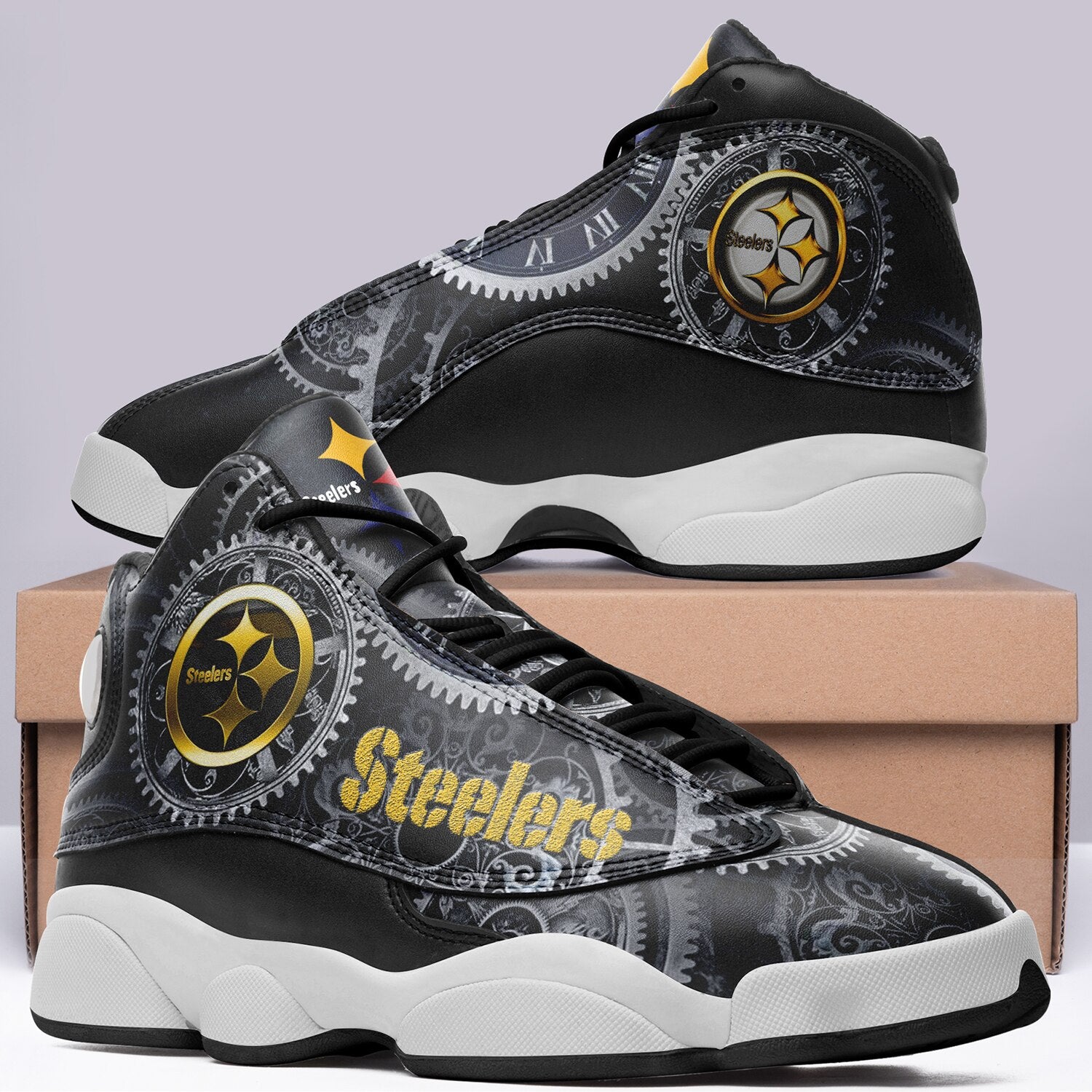 Pittsburgh Steelers Casual 3D Air Jordon Sneaker Shoes