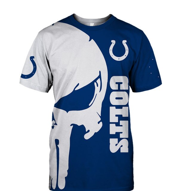 Indianapolis Colts Skull 3D T-Shirt