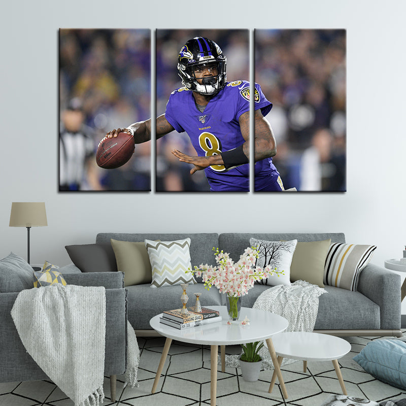 Lamar Jackson Baltimore Ravens Wall Canvas