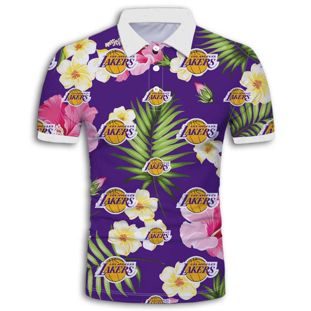 Los Angeles Lakers Summer Floral Polo Shirt