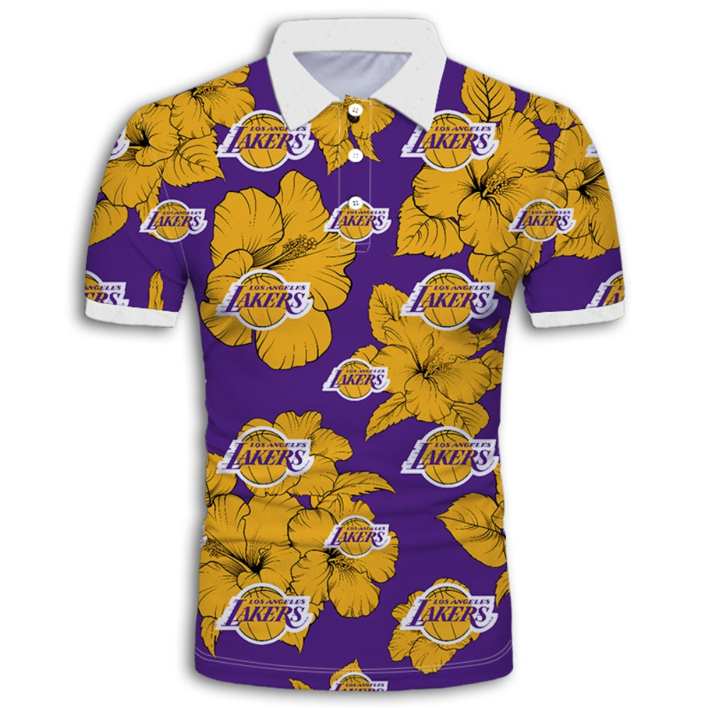 Los Angeles Lakers Tropical Floral Polo Shirt