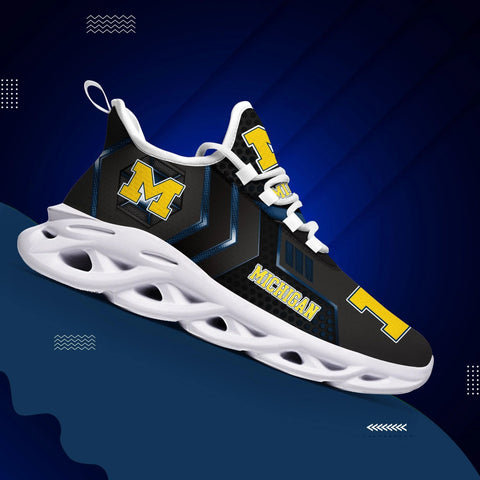 Michigan Wolverines Casual 3D Air Max Running Shoes