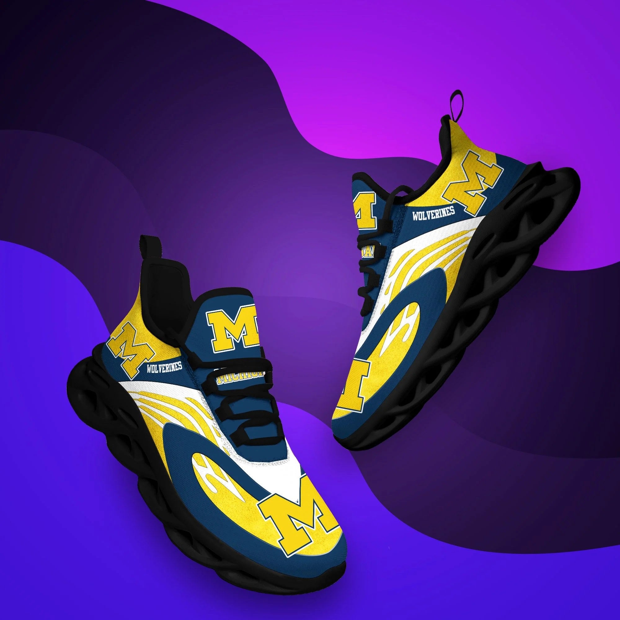 Michigan Wolverines Casual Air Max Running Shoes