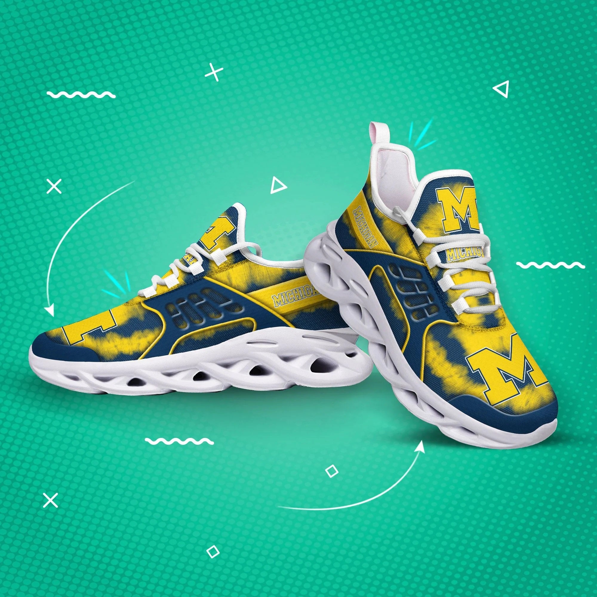 Michigan Wolverines Casual Air Max Running Shoes