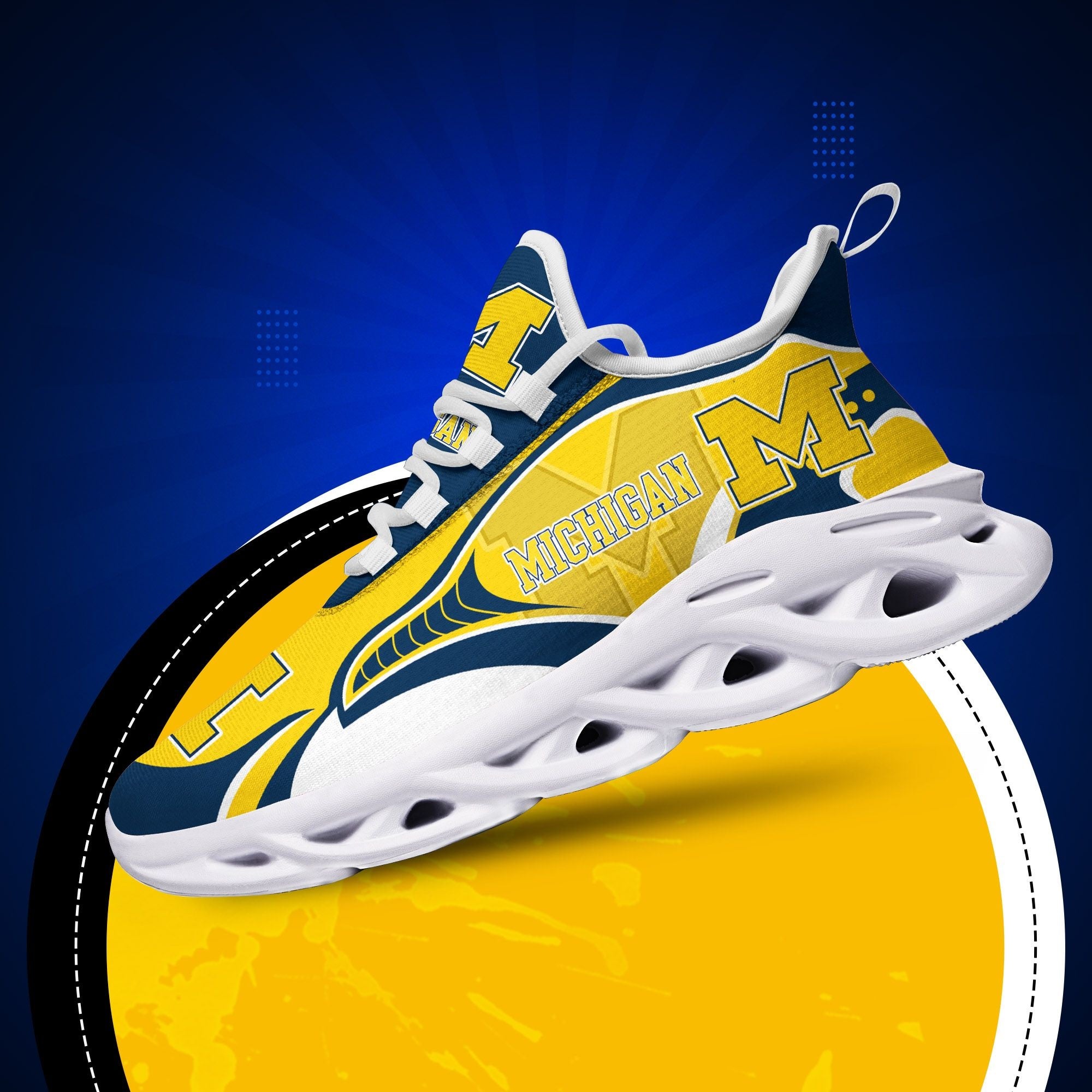 Michigan Wolverines Casual Air Max Running Shoes