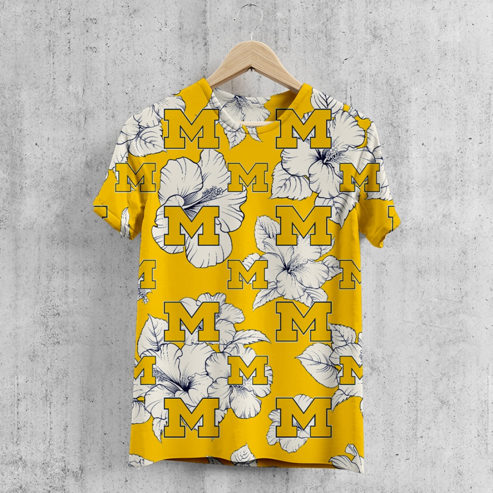 Michigan Wolverines Tropical Floral T-Shirt