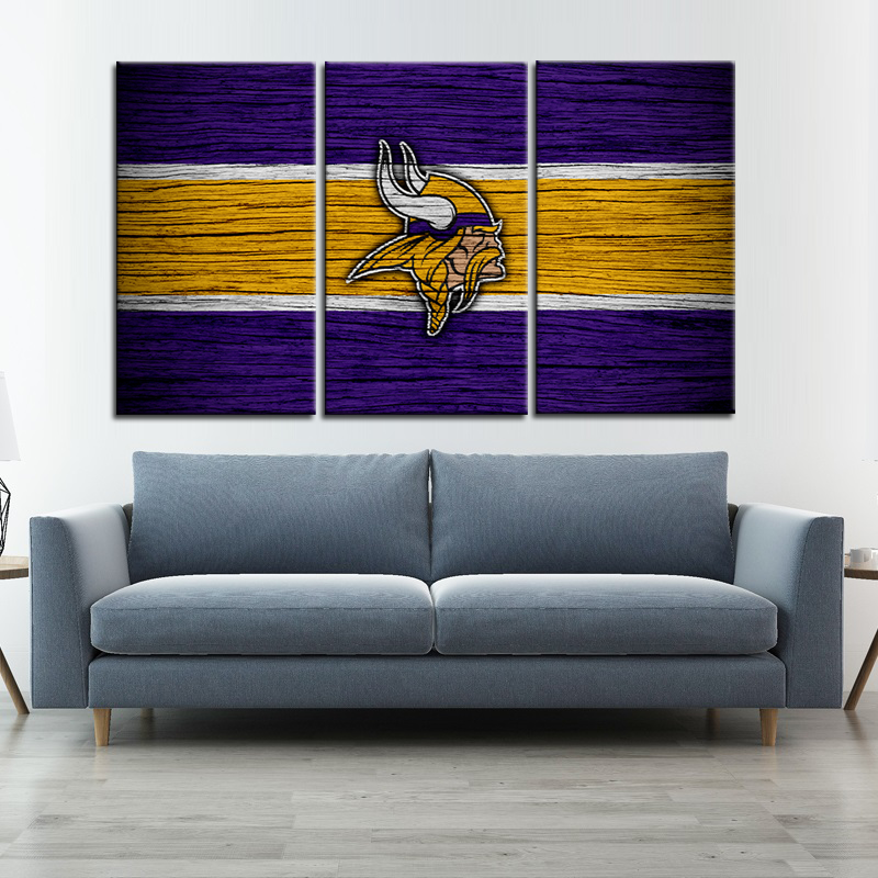 Minnesota Vikings Wooden Look Wall Canvas