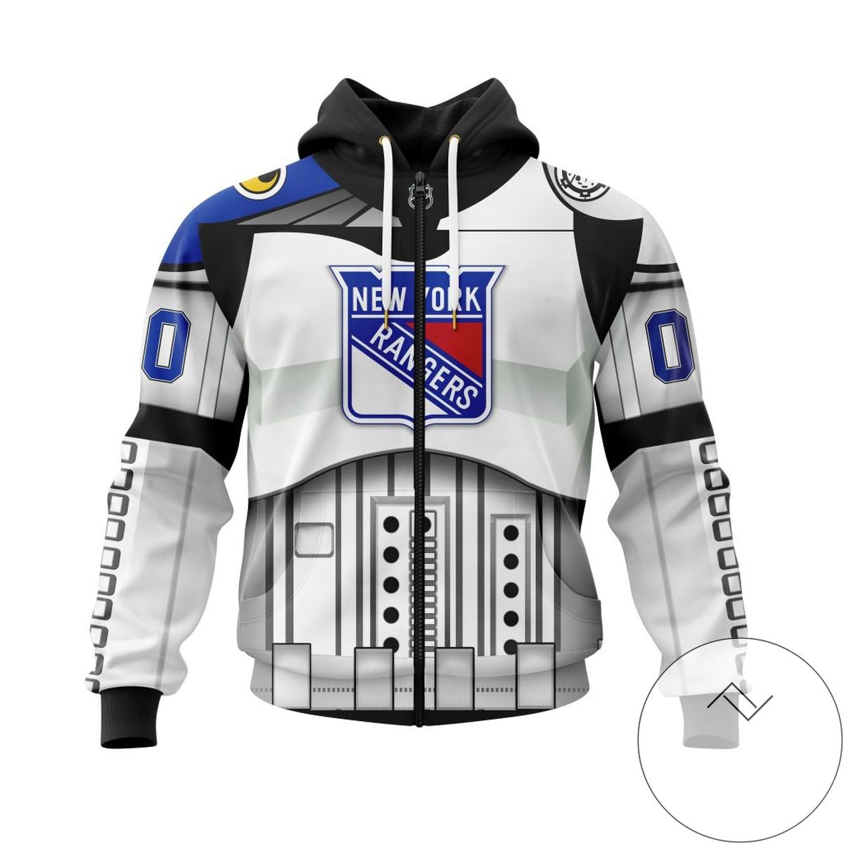 New York Rangers Star Wars Casual Zipper Hoodie