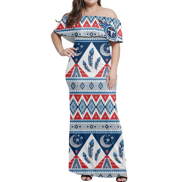 Tennessee Titans Women Elegant Aloha Maxi Dress