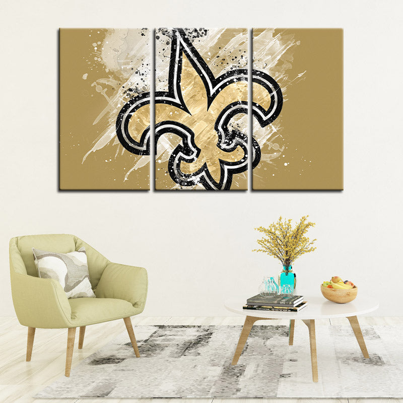 New Orleans Saints Paint Splash Wall Canvas