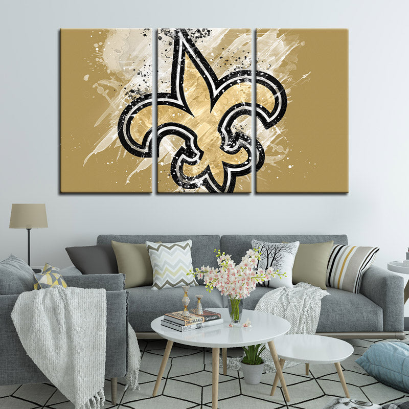 New Orleans Saints Paint Splash Wall Canvas