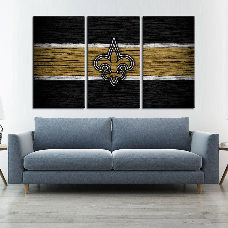 New Orleans Saints Wooden Style Wall Canvas